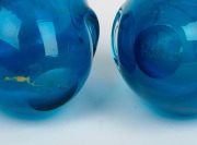 MDINA pair of blue art glass vases,&nbsp; incised signature to base, 15cm high&nbsp; - 3