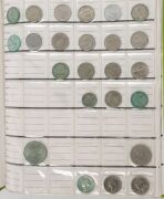 AN ACCUMULATION OF ASSORTED COINS, MEDALLIONS AND BADGES: Housed in a green album with a quantity loose. Of note: 1966 Australian 50 cents pieces, 1927 Australian Floren, decimal and pre-decimal Australian coins, coins of the world, numerous pennies etc. - 4