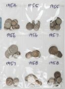 1910 - 1965 accumulation, somewhat organized by year in plastic sheets with all denominations except &frac12;d's represented. Very mixed condition. Also noted a small amount of GB copper. - 3