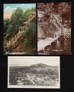 WESTERN AUSTRALIA: A collection of photographic postcards featuring street scenes and bird's-eye views of towns and cities, Queens Gardens, Perth Hospital, Mundarino Weir, Golden Horseshoe Gold Mine, and others. Publishers/photographers include Austral St - 7