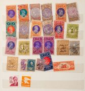 AUSTRALIAN COLONIAL postage stamps and revenue customs, railway and duty stamps in 4 medium-sized stock albums; untidy! (100s). - 2