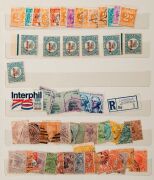 AUSTRALIAN COLONIAL postage stamps and revenue customs, railway and duty stamps in 4 medium-sized stock albums; untidy! (100s). - 3