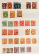 AUSTRALIAN COLONIAL postage stamps and revenue customs, railway and duty stamps in 4 medium-sized stock albums; untidy! (100s). - 9