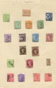 AUSTRALIAN COLONIES & STATES: A range on album pages; noted NSW 20/- Carrington *, various OS Overprints to 1/- *, Tasmania 10/- Tablet FU, Queensland 2/6, 5/- & &pound;1 CTO, South Australia 2/6, 5/- & 10/- CTO, Victoria Stamp Duty types to &pound;1 CTO, etc. (qty). - 8