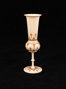 An antique Indian carved ivory cup, 19th century, 12.5cm high