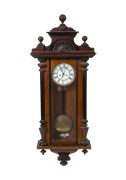 An antique Vienna regulator twin weight wall clock in walnut case, 19th century, ​​​​​​​122cm high&nbsp;