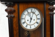 An antique Vienna regulator twin weight wall clock in walnut case, 19th century, ​​​​​​​122cm high&nbsp; - 2