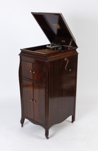 HIS MASTER'S VOICE GRAMOPHONE - Model Studio Grand No. 2,&nbsp;&nbsp;in fitted case on castors, with a collection of "78 RPM" records, 110cm high, 46cm wide, 55cm deep
