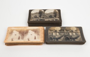 STEREO CARDS: Sixty-two early 20th-century Keystone View Company stereo cards, with views of London, Ottoman Palestine, Roman monuments, Polish school children in Galicia, and others. (62 cards)