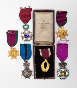 Group of six Continental service medals, all with ribbons, (one boxed), 19th/20th century.
