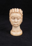 An African&nbsp;carved ivory head, early to mid 20th century, 12cm high