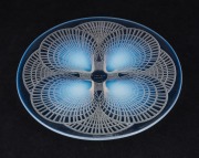 LALIQUE "Coquilles" opalescent French art glass platter, engraved "R. Lalique, France", 26.5cm diameter