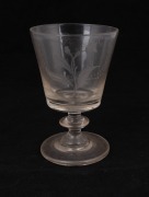 An antique glass engraved "Robert Rogers, Born May 18th 1798", 13.5cm high - 2