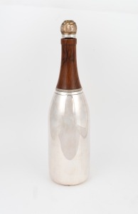 112 · An antique silver plated two pint champagne cocktail shaker, retailed by William Drummond & Co. of Melbourne, circa 1920s, 34cm high