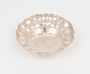 A vintage English sterling silver fluted bowl, made in Birmingham, 20th century, 4cm high, 15.5cm wide, 144 grams
