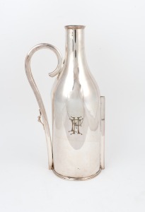MAPPIN & WEBB antique English silver plated wine bottle holder, early 20th century, 30cm high