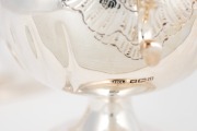 A pair of antique English sterling silver sauce boats by Atkin Brothers of Sheffield, circa 1905, 14cm high, 18cm long, 725 grams total - 2