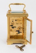 An antique French Anglaise&nbsp;cased carriage clock timepiece with alarm, 19th century, 15cm high including handle - 2