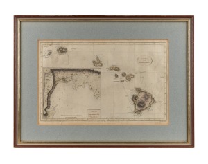 CHART OF THE SANDWICH ISLES with sketch of Karakakooa Bay, [London: Alexander Hogg at the Kings Arms, No. 16, Paternoster Row], circa 1790, framed and glazed, 35 x 48cm overall