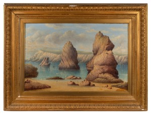 L. D. ANDERSON,&nbsp; (coastal scene), oil on canvas, signed and dated right "L. D. Anderson, 1888", Dublin framer's label verso, 51 x 76cm, 79 x 104cm overall