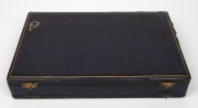 A boxed travelling vanity kit crafted in ivory with ownership monograms to top, late 19th century, the case 42cm wide - 2