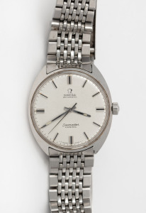 OMEGA "Seamaster Cosmic" gents automatic wristwatch in stainless steel case with original clasp and bracelet, housed in an Omega box, 3.8cm wide including crown