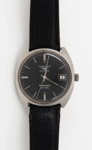 LONGINES "Admiral" gents automatic wristwatch with black dial, baton numerals and date window, 3.7cm wide including crown