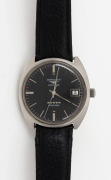 LONGINES "Admiral" gents automatic wristwatch with black dial, baton numerals and date window, 3.7cm wide including crown