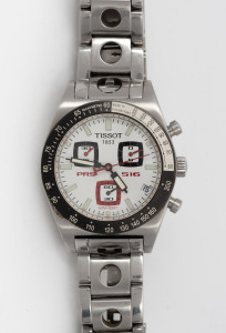 TISSOT "PRS 516" quartz chronograph gents wristwatch with original stainless steel bracelet and clasp, 4.2cm wide including crown