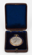 LONGINES antique pocket watch in 15ct solid gold case, housed in original plush fitted box, ​​​​​​​5.5cm high including bow, 46 grams total including movement - 2