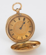 HAMILTON & Co. antique 18ct solid gold full hunter cased pocket watch with engraved decoration and Roman numerals, key wind movement, housed in plush fitted box, 5.7cm high including bow - 2