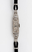 A vintage 18ct white gold and diamond ladies cocktail evening watch