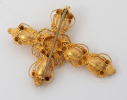 An antique 18ct gold and amethyst cross pendant, 19th century, 5.2cm high, 7.9 grams total - 2