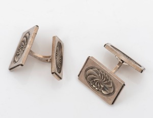 GEORG JENSEN vintage Danish sterling silver cuff links, housed in a Georg Jensen branded box