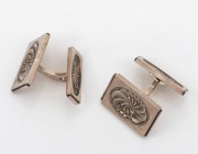 GEORG JENSEN vintage Danish sterling silver cuff links, housed in a Georg Jensen branded box