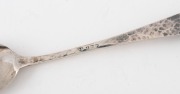 A box set of English sterling silver teaspoons in the Arts & Crafts style, adorned with cabochon stones, made in Birmingham, circa 1930, the box 14.5cm wide - 2