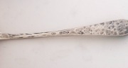 A box set of English sterling silver teaspoons in the Arts & Crafts style, adorned with cabochon stones, made in Birmingham, circa 1930, the box 14.5cm wide - 3