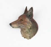 A rare antique Austrian cold painted bronze fox head wall plaque, 19th/20th century, ​​​​​​​8.5cm high.
