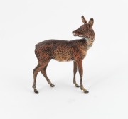 An antique Austrian cold painted bronze deer statue, early 20th century, 8cm high.