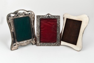 Three vintage and antique sterling silver picture frames, 19th/20th century, the largest 19.5cm high