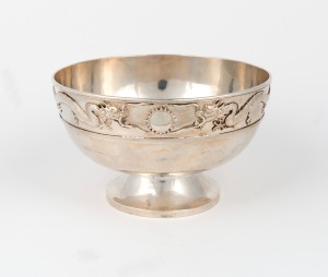 39 · WING NAM & Co. antique Chinese export silver bowl with dragon decoration, 19th/20th century, 10cm high, 17cm diameter, 411 grams.