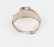 A vintage Navajo American silver and solid turquoise bangle of impressive proportions, 20th century - 3