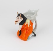 An antique Continental bisque porcelain devil jug, 19th century, ​​​​​​​8.5cm high.