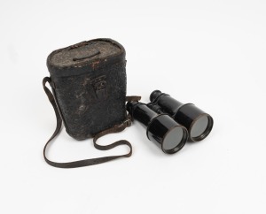 KASNER & MOSS of Melbourne antique binoculars in original leather case, 19th/20th century,