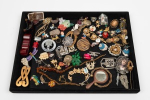 Assorted costume jewellery, miniature hand mirror, etc, (qty)