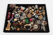 Assorted costume jewellery, miniature hand mirror, etc, (qty)