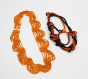 Two vintage orange bead necklaces, 20th/21st century,&nbsp;