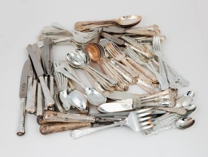 Kings pattern silver plated cutlery, setting for 12 (missing one teaspoon), with extras and servers, 20th century, (qty).