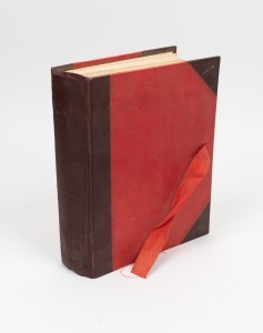 PHOTO & SCRAP ALBUM: An attractive collection of mid-20th century black and white photographs laid down in an album together with news clippings and programs of the day, including an attractive series of photographs by photographer Douglas Priestley. Insp