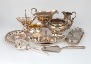 An assortment of silver plated table ware, etc, (qty)